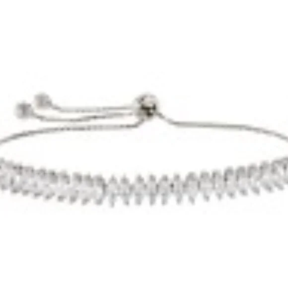 Bella Luce Sterling Silver Rhodium Marquise Bracelet - Picture 7 of 9